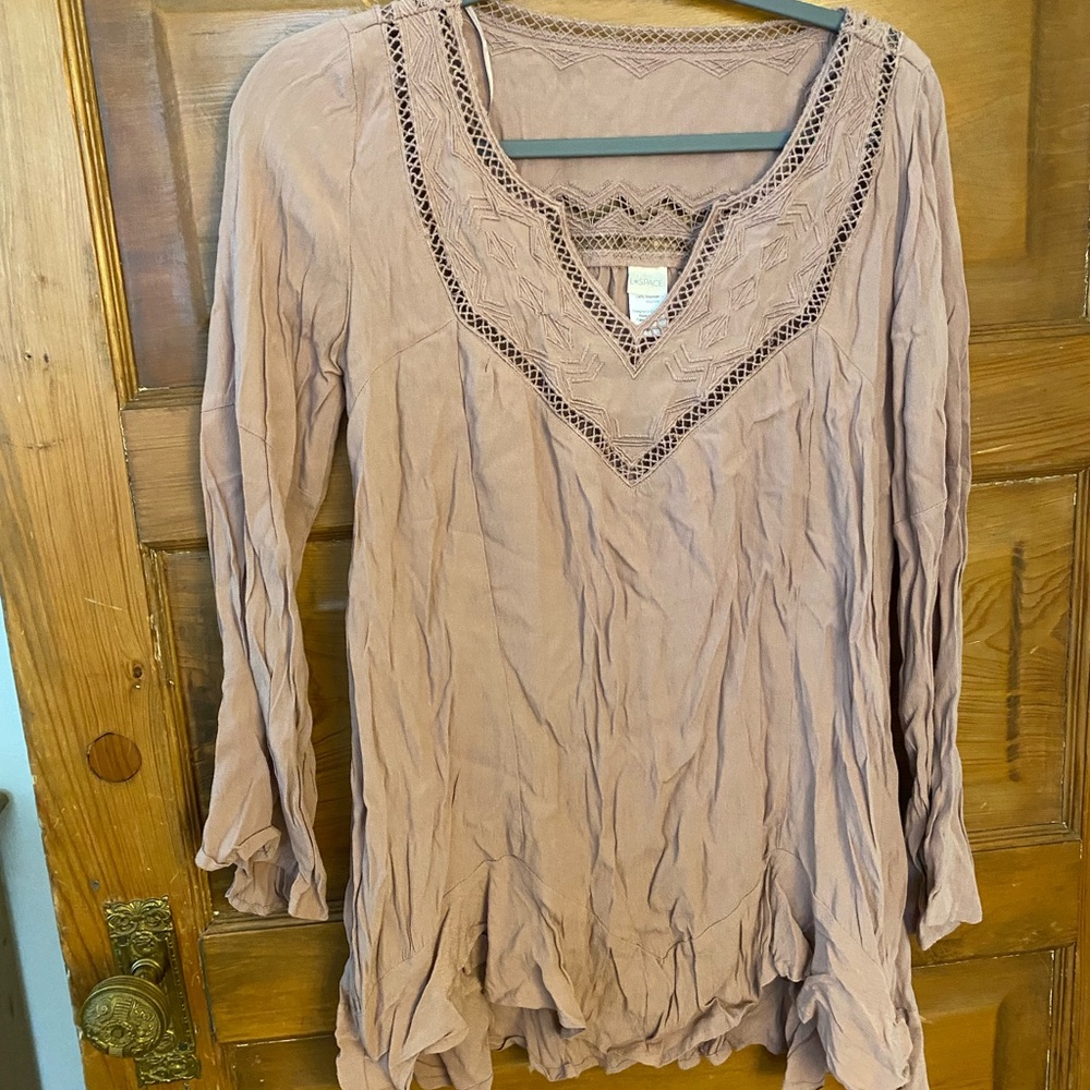 L*Space Dusty Pink Lace Trim Tunic